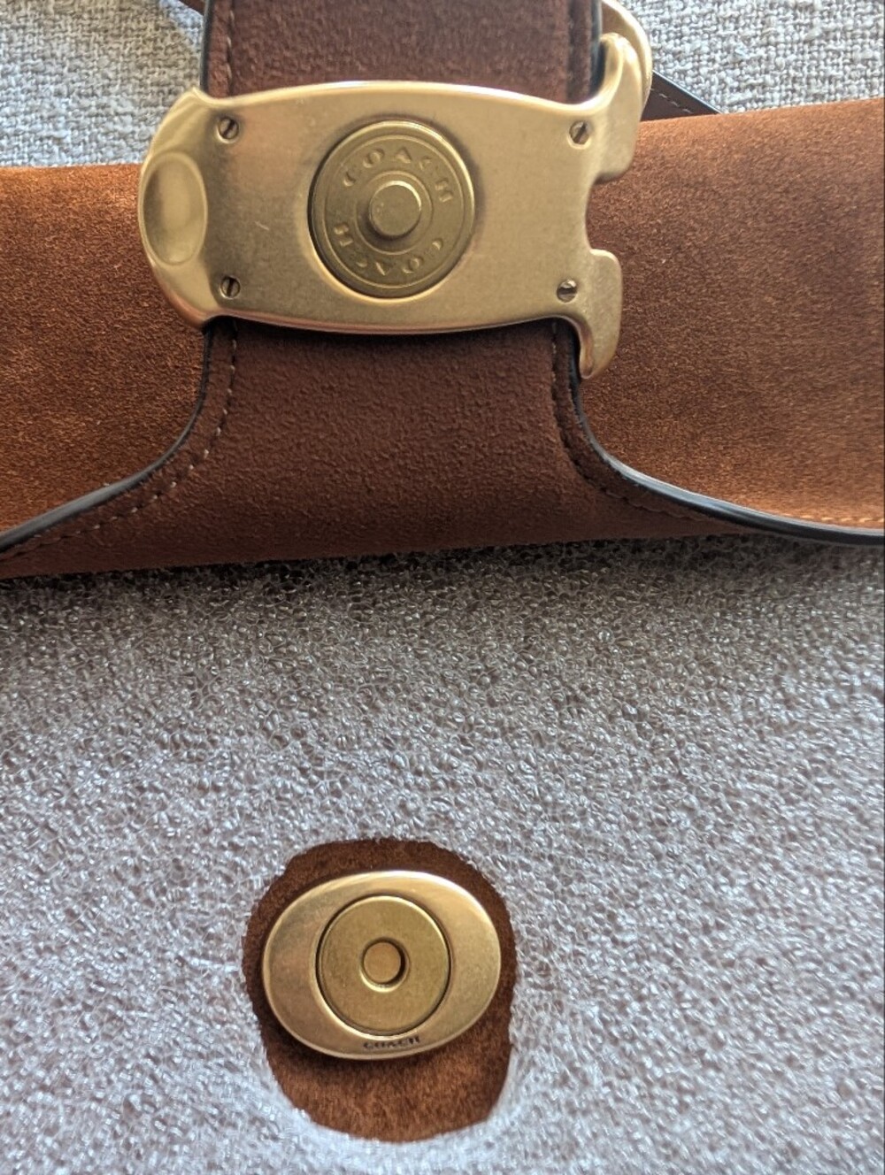 Coach Tabby Small Suede Warn Brown Crossbody/Shoulder Bag - Picture 6 of 6